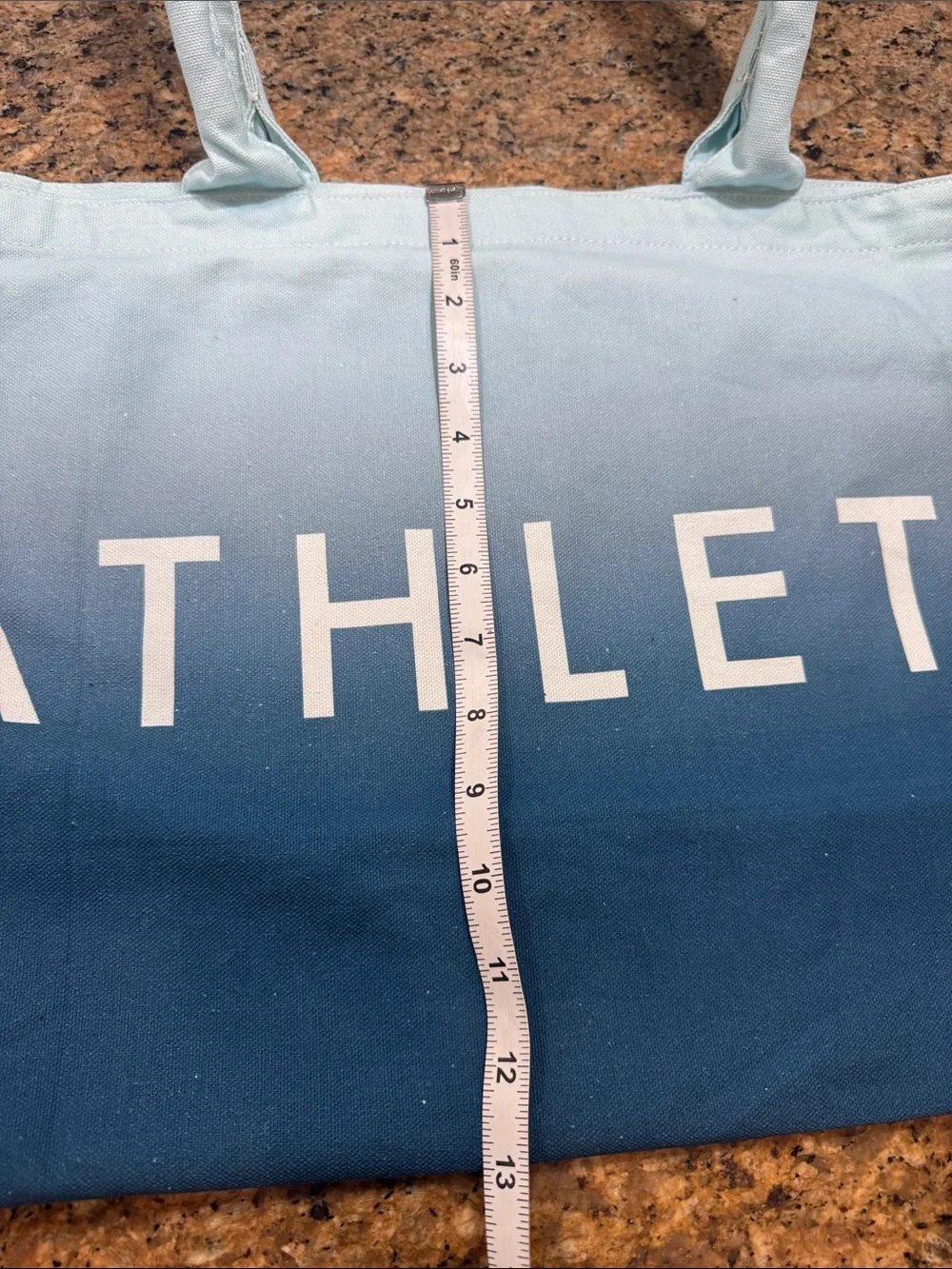 Athleta Light-to-Dark Blue Ombre Canvas Tote